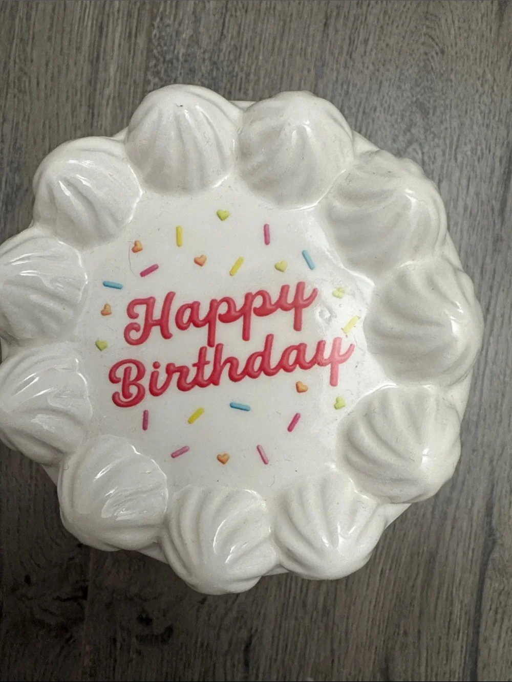 Birthday Cake Scented Candle - White & Pink